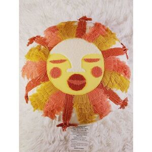 Sunshine Face Round Throw Pillow Opalhouse Fringed and Embroidered
